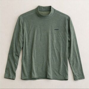 Patagonia Capilene Base Layer Shirt Men Medium Green High Neck Gorpcore Outdoor
